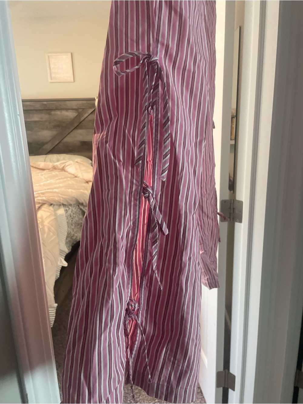 wild fable Pink & White Striped Wide-Leg Tie Detail Pants - Picture 4 of 5